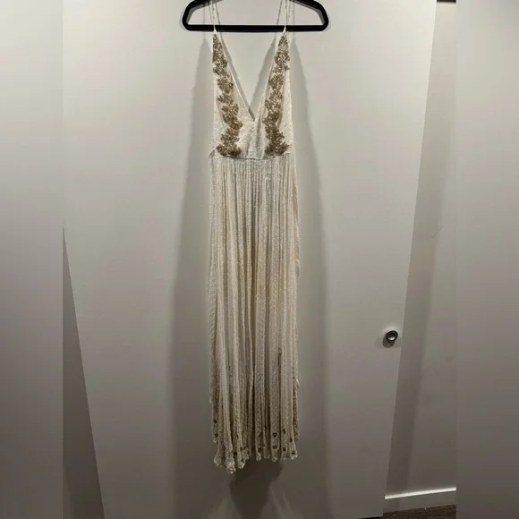 knee length dresses for ladies Free People Sequin Embellished Maxi Gown Dress – White Chocolate Couture